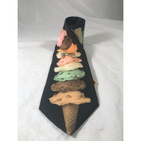 Ralph Marlin Stacked Multi Flavored Ice Cream Cone Tie - Picture 1 of 6